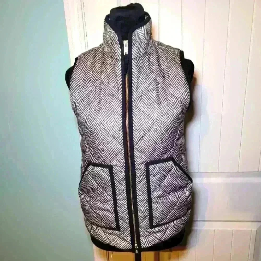 J crew puffer vest double zipper XXS